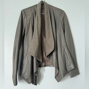 Vince Leather Jacket with Draped Collar